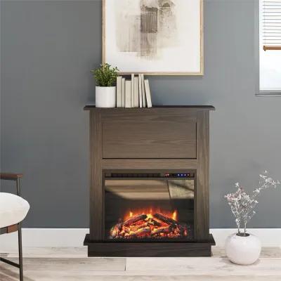 Ellsworth Modern Electric Fireplace with Mantel and 23 Inch Fireplace Insert