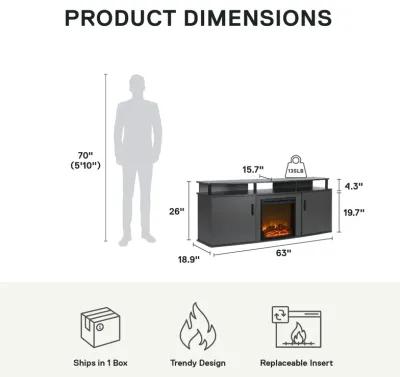 Carson Electric Fireplace TV Console for TVs up to 70"