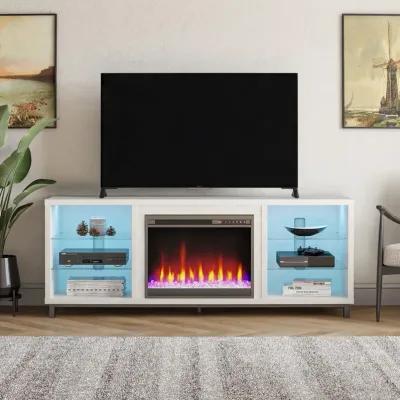 Lumina Fireplace TV Stand for TVs up to 70 Inch with 7 Color LED Lights