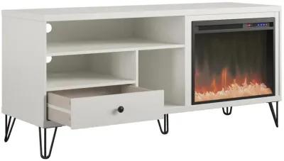 Owen Retro Fireplace TV Stand for TVs up to 65 Inches with Storage Drawer