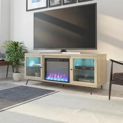 Sydney View Fireplace TV Stand for TVs up to 70 Inches with LED Lighting