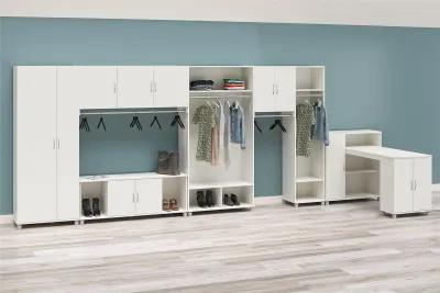 Basin Tall Asymmetrical Storage Cabinet with Adjustable Shelving and Feet