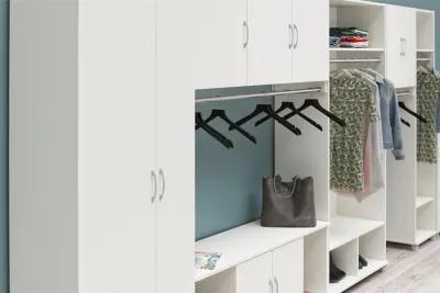 Basin Tall Asymmetrical Storage Cabinet with Adjustable Shelving and Feet