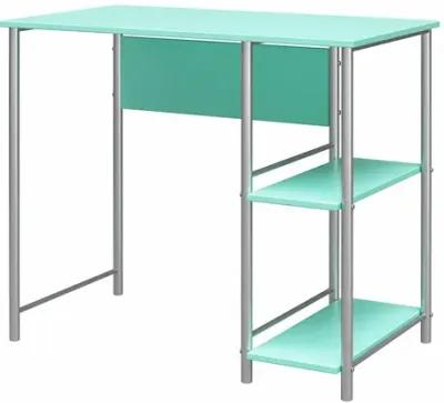 Meridian Metal Computer Desk With 2 Side Storage Shelves