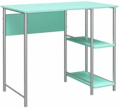 Meridian Metal Computer Desk With 2 Side Storage Shelves