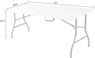 6 ft Fold-in-Half Banquet Folding Table with Handle