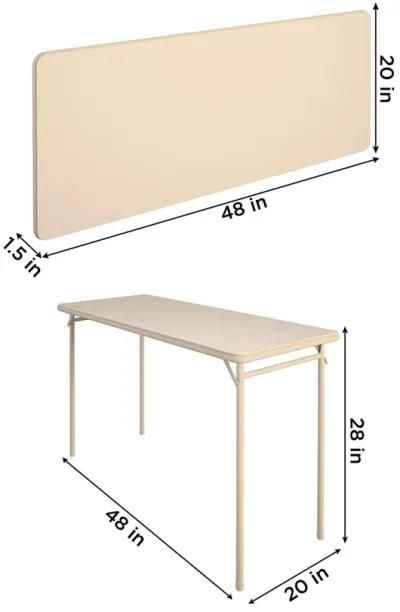 20 Inch x 48 Inch Vinyl Top Serving Folding Table for Indoor/Outdoor