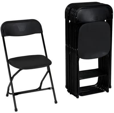 Plastic and Compact Folding Stacking Chairs, Set of 8