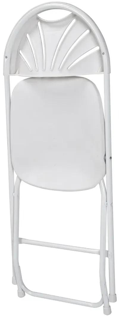 Commercial Fan Back Plastic Folding Stacking Chairs, Set of 8