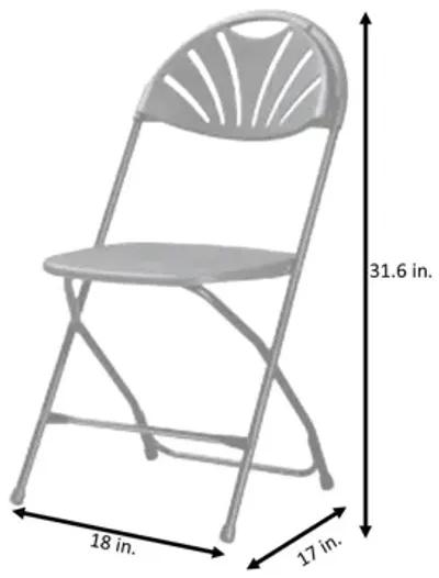 Commercial Fan Back Plastic Folding Stacking Chairs, Set of 8