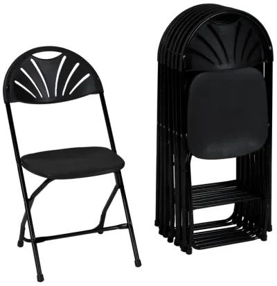 Commercial Fan Back Plastic Folding Stacking Chairs, Set of 8