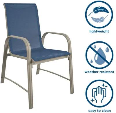 Paloma Outdoor Patio Dining Chairs with Weather Resistant Steel Frame, Set of 6