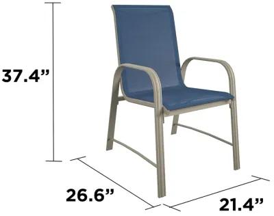 Paloma Outdoor Patio Dining Chairs with Weather Resistant Steel Frame, Set of 6