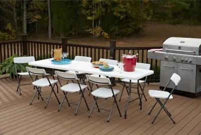 8 ft Fold-in-Half Banquet Folding Table with Handle