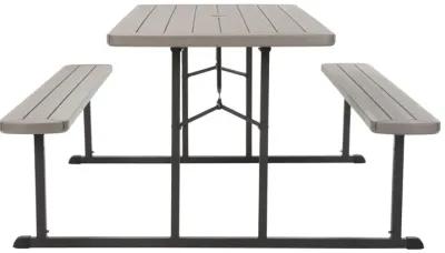 Outdoor 6 Foot Folding Picnic Table, Comfortably Seats 8 People