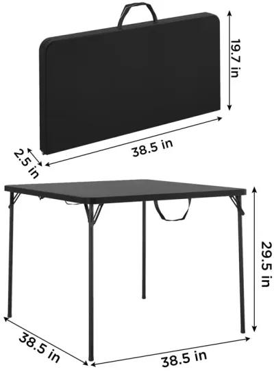 38.5 Inch Indoor and Outdoor Fold-in-Half Card Table with Handle