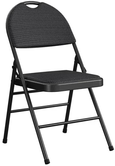 Fabric Padded Metal Triple Braced Folding Chair, Set of 4