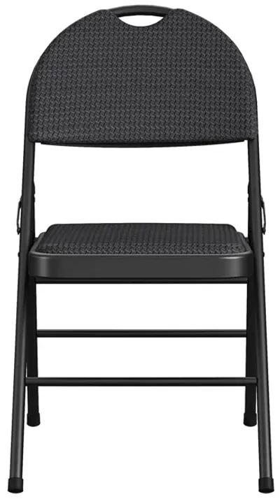 Fabric Padded Metal Triple Braced Folding Chair, Set of 4