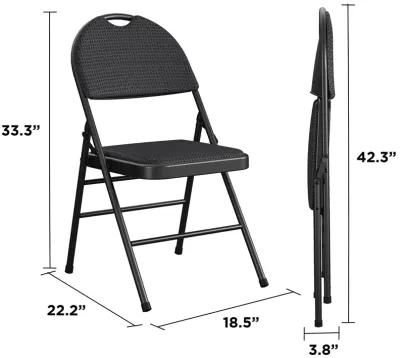 Fabric Padded Metal Triple Braced Folding Chair, Set of 4