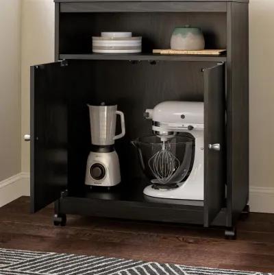 Landry 2 Door Utility Microwave Cart with Shelves