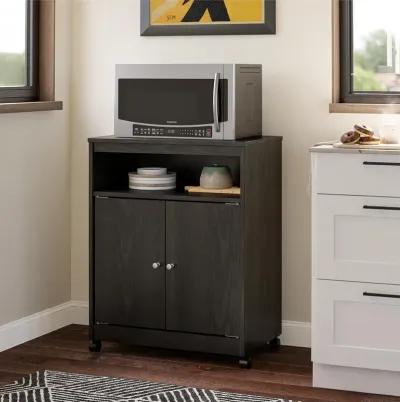 Landry 2 Door Utility Microwave Cart with Shelves