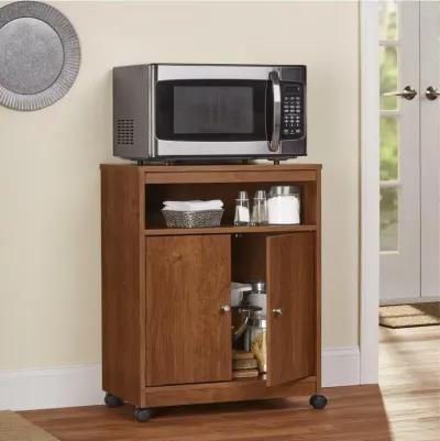 Landry 2 Door Utility Microwave Cart with Shelves