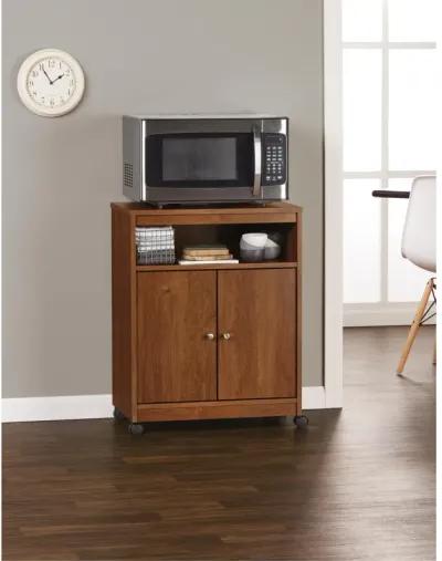 Landry 2 Door Utility Microwave Cart with Shelves