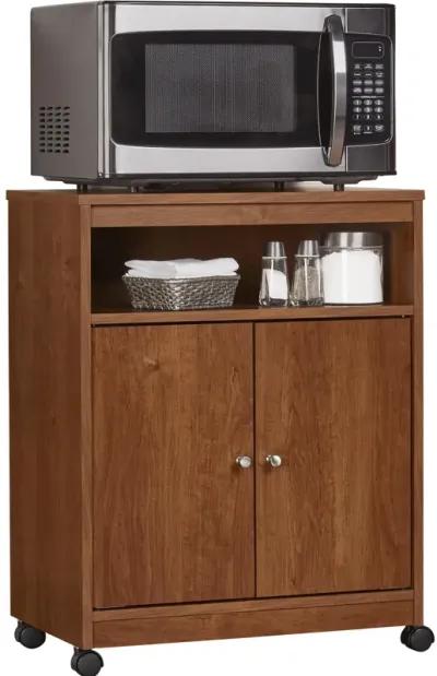 Landry 2 Door Utility Microwave Cart with Shelves