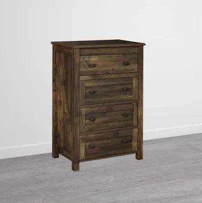 Farmington 4 Drawer Rustic Farmhouse Dresser with Linen Interiors