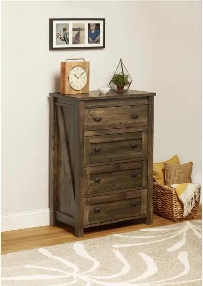 Farmington 4 Drawer Rustic Farmhouse Dresser with Linen Interiors