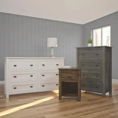 Farmington 4 Drawer Rustic Farmhouse Dresser with Linen Interiors