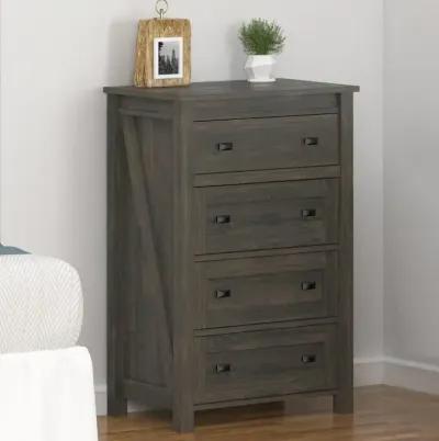 Farmington 4 Drawer Rustic Farmhouse Dresser with Linen Interiors