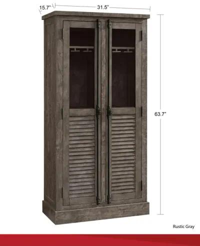 Sienna Park Beverage Cabinet with Louvered Doors and 2 Wine Glass Racks