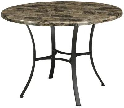 5 Piece Dining Table Set with Faux Marble Top and Metal Frame