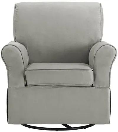 Kelcie Swivel Glider Chair and Ottoman Set with Solid Wood Frame