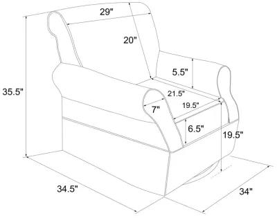 Kelcie Swivel Glider Chair and Ottoman Set with Solid Wood Frame