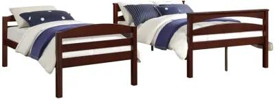 Brady Twin over Full Wooden Bunk Bed Frame with Ladder