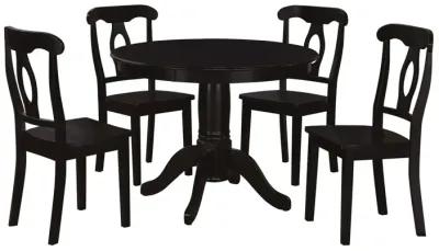 Aubrey 5 Piece Traditional Pedestal Round Dining Table and Chairs Set