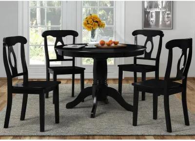 Aubrey 5 Piece Traditional Pedestal Round Dining Table and Chairs Set