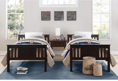 Dylan Wooden Twin over Twin Bunk Bed with Wood Slats