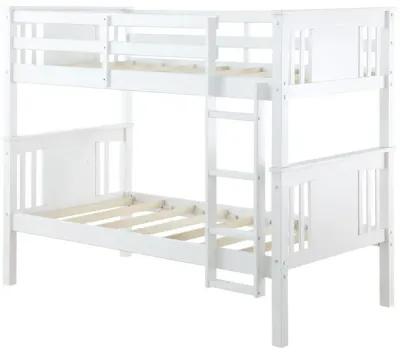 Dylan Wooden Twin over Twin Bunk Bed with Wood Slats