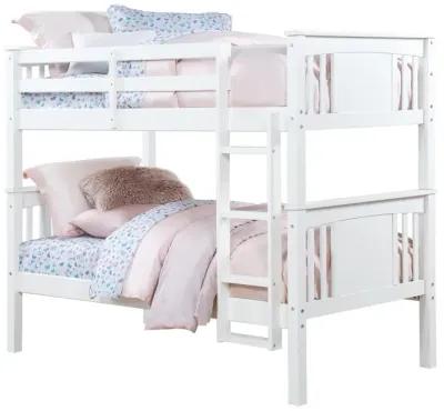 Dylan Wooden Twin over Twin Bunk Bed with Wood Slats