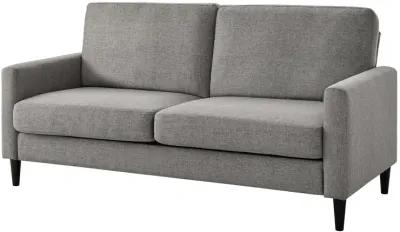 Kaci Contemporary Upholstered Linen Sofa with Wood Legs