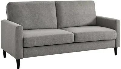 Kaci Contemporary Upholstered Linen Sofa with Wood Legs