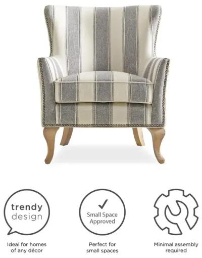 Reva Upholstered Club Accent Chair with Nail Head Trim