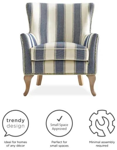 Reva Upholstered Club Accent Chair with Nail Head Trim