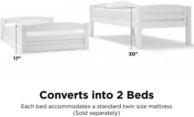 Sierra Twin over Twin Wood Bunk Bed, Converts into 2 Twin Beds