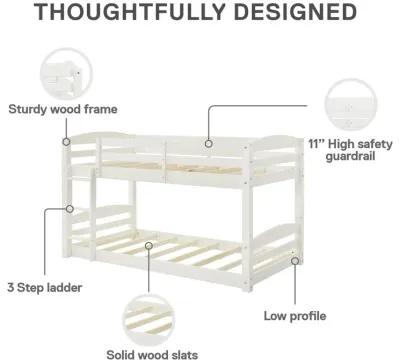 Sierra Twin over Twin Wood Bunk Bed, Converts into 2 Twin Beds