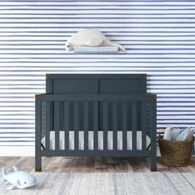 Miles 5 in 1 Convertible Crib with Brass Finished Accents