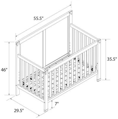 Miles 5 in 1 Convertible Crib with Brass Finished Accents